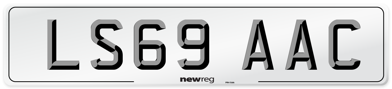 LS69 AAC Number Plate from New Reg